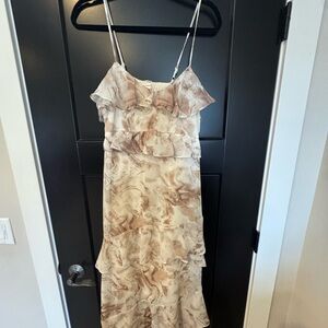 Blu Pepper Cream and Brown Maxi Dress